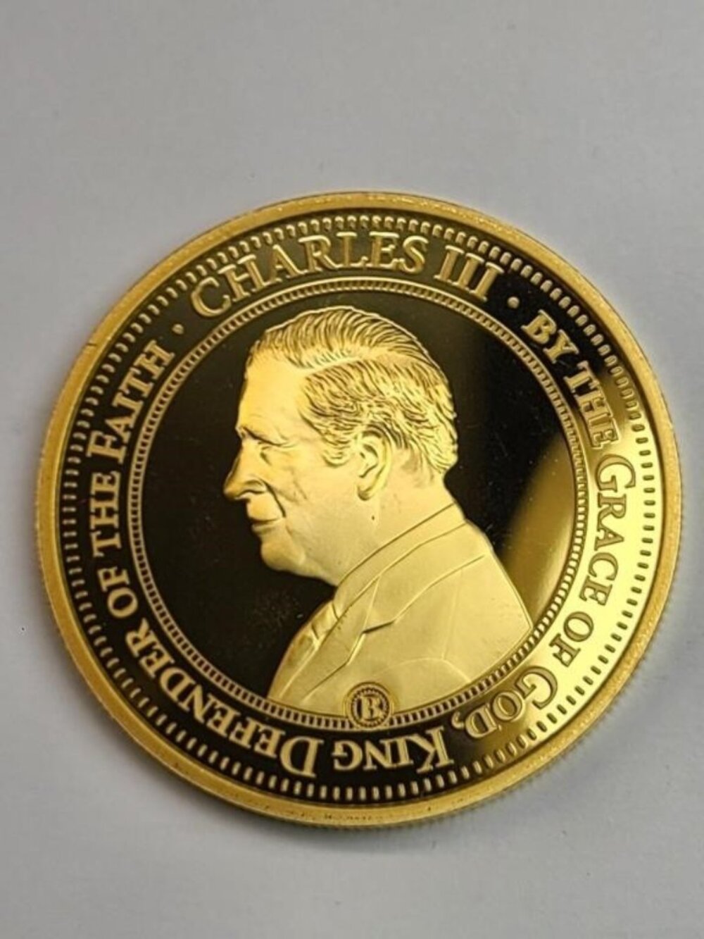 King Charles The III Commemorative Coin... Colorized/Gold Plated... Bradford